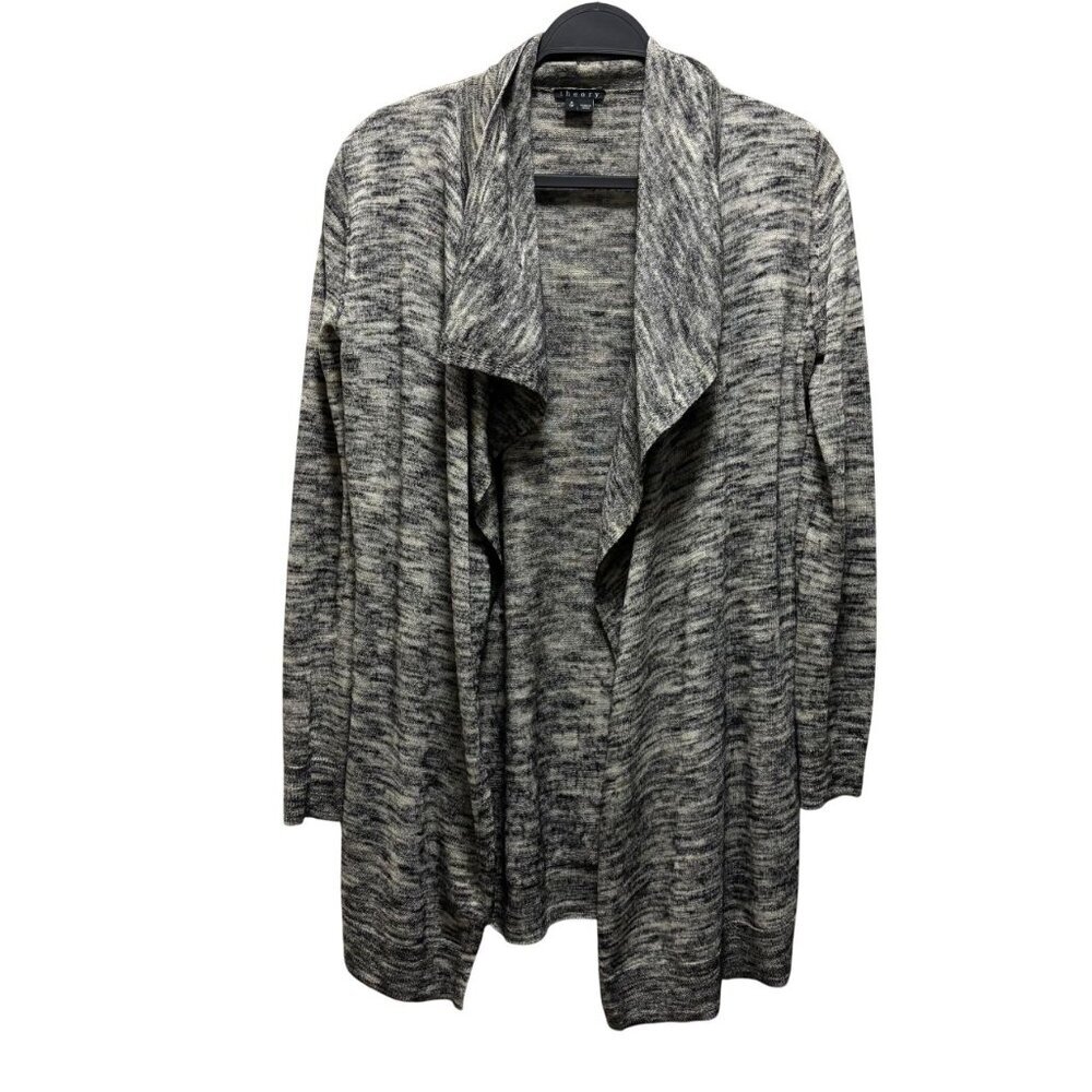 Theory Womens Open-Front Trincy E Cardigan Size XS Gray Wool